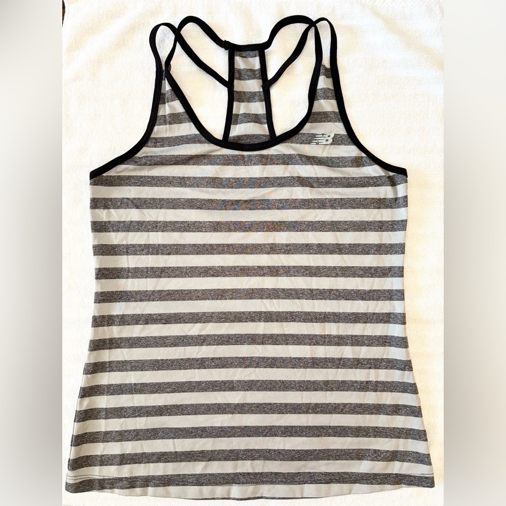 New Balance Light & Dark Gray Racerback Strappy Tank Top - Size Small